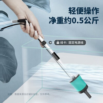 比多克小鱼缸清洗换水神器清洁抽水吸鱼屎吸粪清洗工具电动洗沙器