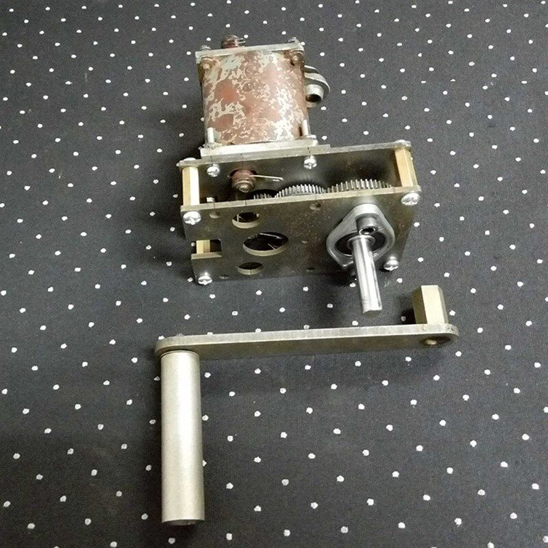磁石电话机手摇永磁交流发电机220v到380v伏80瓦增速齿轮箱diy