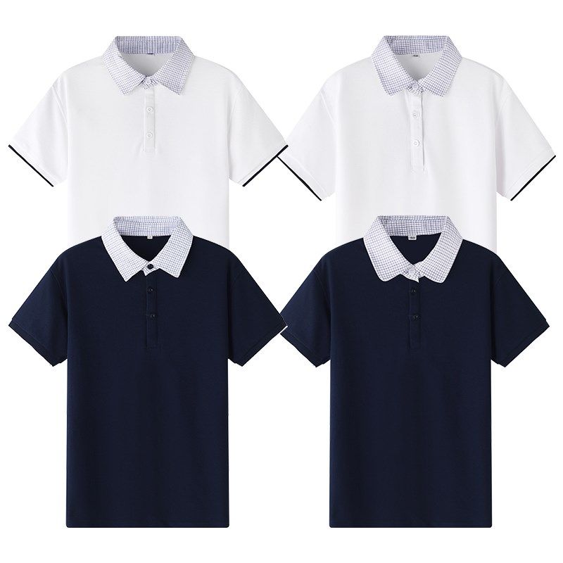 男女童t恤短袖小学生校服白色儿童T恤枣红夏款薄款衬衫藏蓝polo衫