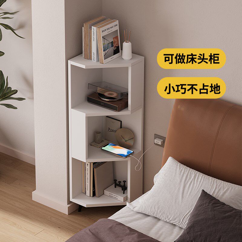 客厅转角柜置物柜卧室床头拐角柜收纳90度墙角书架沙发角落三角柜