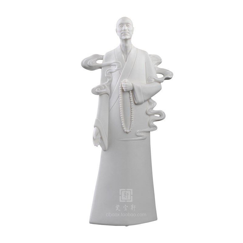 德化陶瓷白瓷弘一法师李叔同立像颜松柳大师人物民国僧工艺品摆件