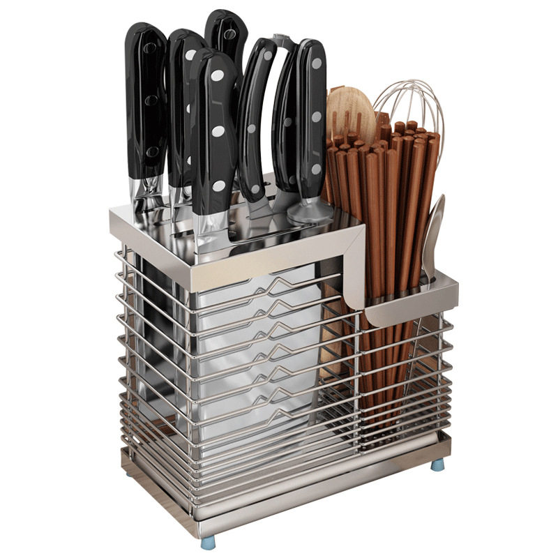 304不锈钢筷子置物架刀架一体厨房壁挂式筷篓桶笼筒桌面笼子家用
