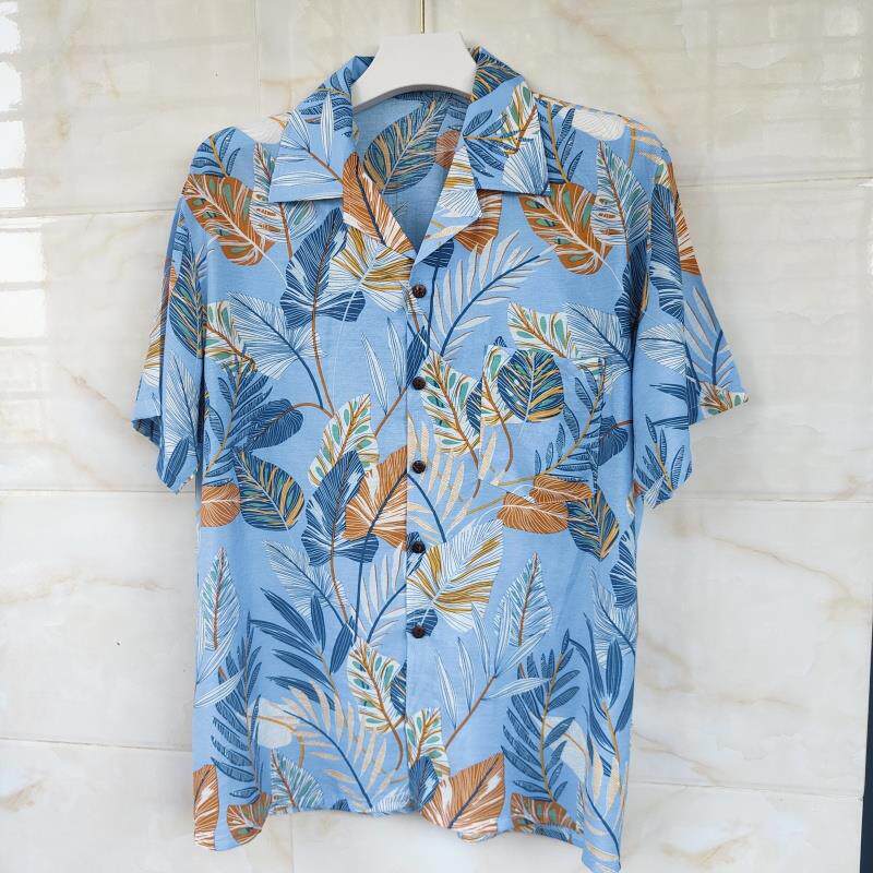 短袖花衬衫海南岛服沙滩服三亚夏威风格印泰国旅游男大码休闲宽松