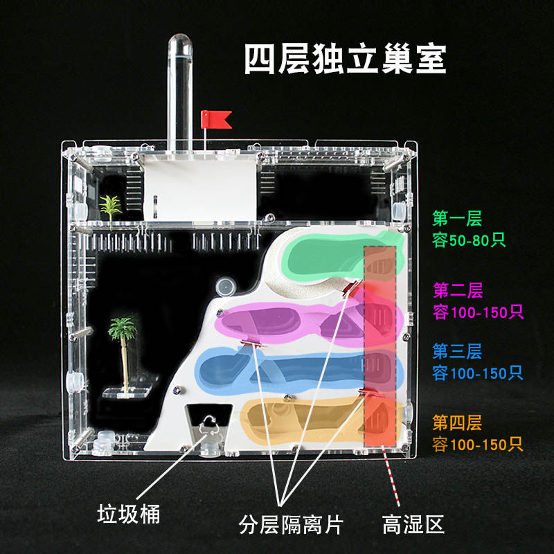 可扩容蚂蚁城堡 四层蚁巢室 双面宠物工坊沙堡家园王国沙土巢蚁后