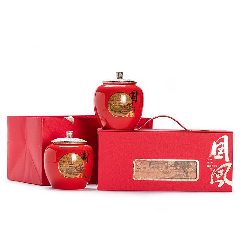 陶瓷茶叶罐礼盒装空盒通用半斤红茶绿茶金骏眉龙井茶包装盒空礼盒