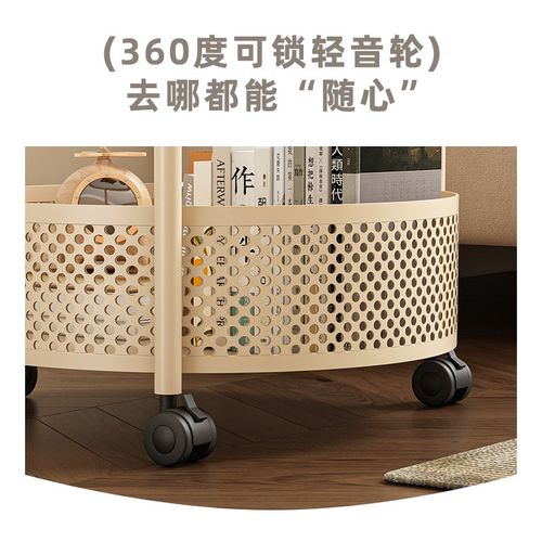 沙发边几轻奢高级感客厅中古风可移动茶几复古小推车床头带轮边柜