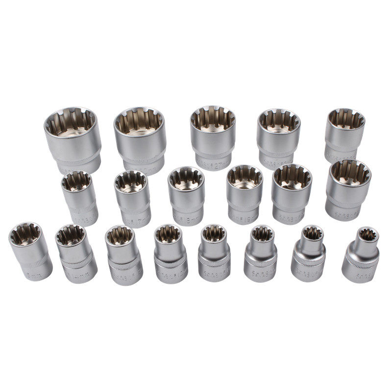 19件套12角梅花齿形套筒头电动棘轮扳手工具1/2寸大飞8-32mm 汽修