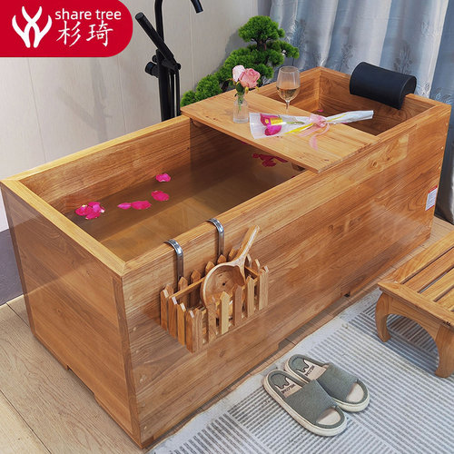 杉琦美容院橡木泡澡桶成人家用木桶泡澡桶实木浴缸全身洗澡桶浴桶
