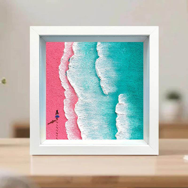 肌理画海滩贝壳diy材料儿童手DIY/数字油画