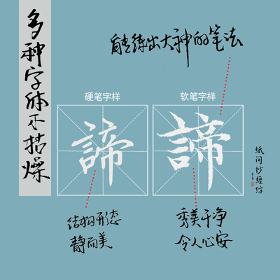 考学通关!金榜题名登科及第硬笔楷书活页赵孟頫软笔楷书文之殊心