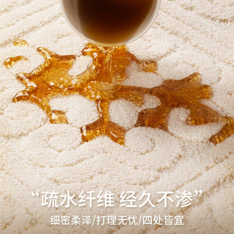 地毯客厅奶油风硅藻丝地垫免洗可擦轻奢高级感防水防污茶几沙发毯