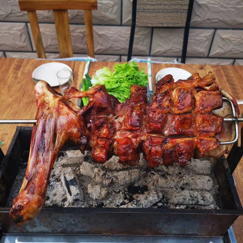 加厚烤羊腿炉子 木炭烧烤架 烧烤箱 刀叉家商用 烤羊排兔子炉户外