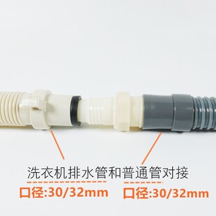 滚筒洗衣机排水管连接转换接头20mm口径专用延长防漏对接直通配件
