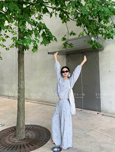 国风家居服薄款 双口袋绵绸套装 新中式 舒适人造棉女显瘦 套装