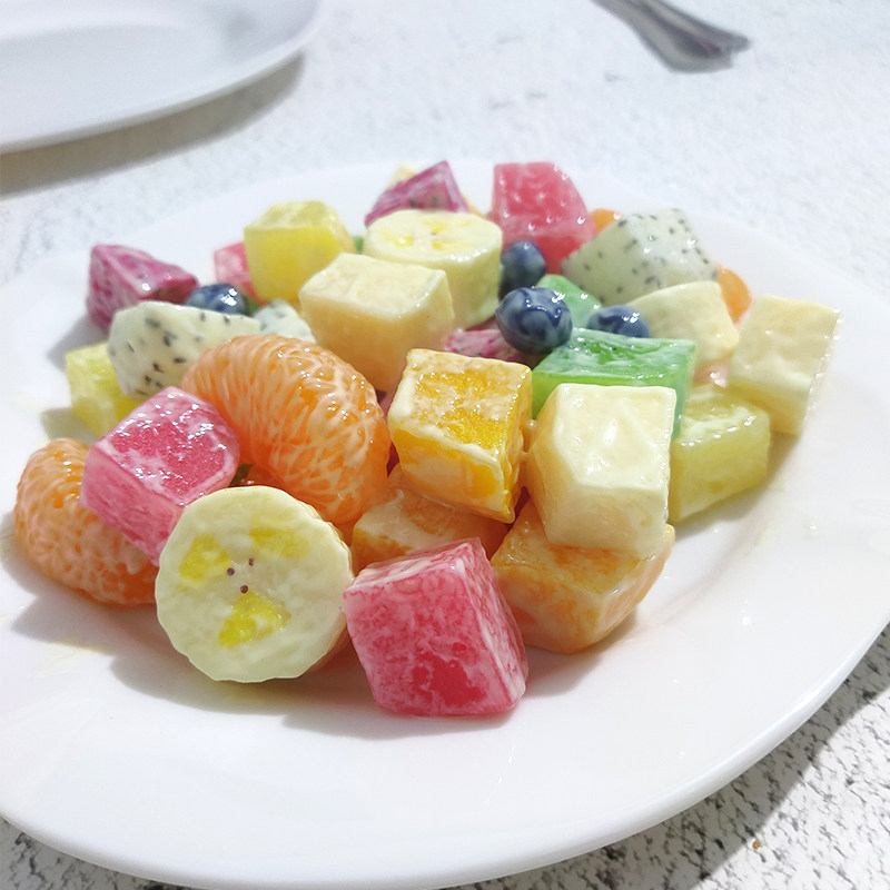 仿真沙拉模型水果蔬菜食物切块片装饰拼盘自助西餐厅样品展示道具