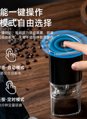 电动咖啡豆研磨机意式手冲家用小型磨豆机全自动可携式手摇细腻出