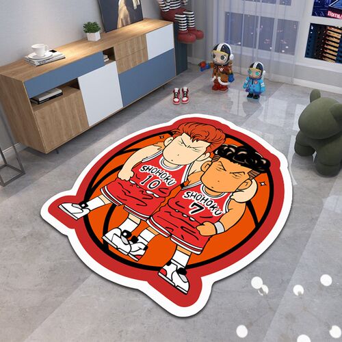 动漫卡通slam dunk不规则异形地毯房间电脑椅装饰地垫卧室床边毯