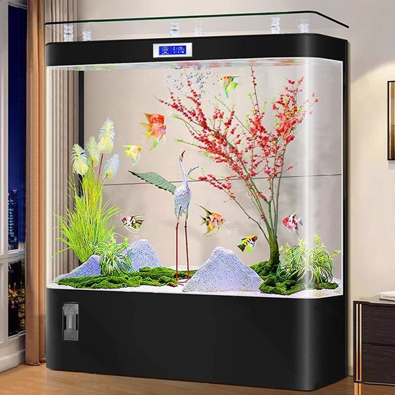 鱼缸客厅2024新款靠墙一体成型大型生态免换水族箱智能落地金鱼缸