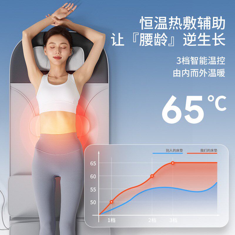 气囊按摩床垫跨境全自动靠垫按摩器多功能热敷腰部家用全身按摩垫