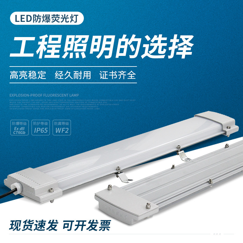 led防爆灯荧光灯40W日光灯长条支架吸顶仓库厂房防水隔爆型照明灯