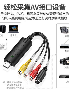 usb影片采集卡dv摄像机av转录1394讯号老式录影录音带导出电脑图