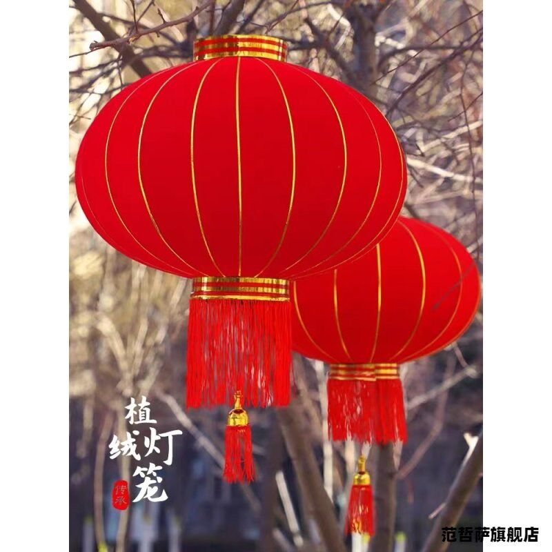 太阳能灯笼户外大门阳台一对大红灯笼灯led吊灯过新年挂件装挂饰~