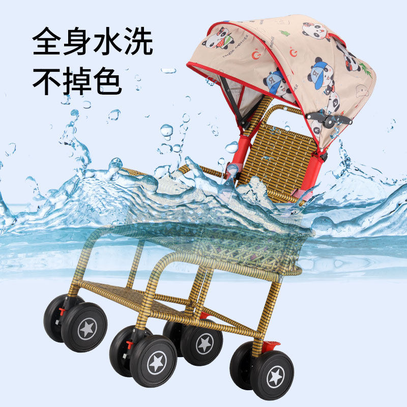 藤椅婴儿推车可坐可躺仿藤车宝宝夏天夏季超轻便竹藤婴儿童小推车