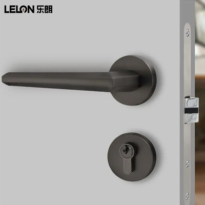 现代灰色卧室门锁锌合金执手锁通用型房门锁家用机械实木门锁定制