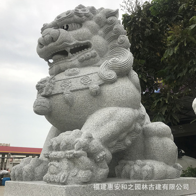 和之654石雕抱鼓狮子两米