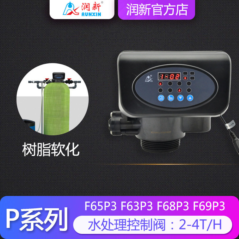 润新全自动多路控制阀 P系列水处理软化简易阀64504 F65P1 F63P3图片