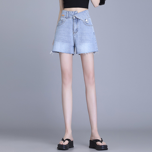 小众设计牛仔短裤女夏季新款短款通勤穿搭甜酷辣妹风宽松a字高腰