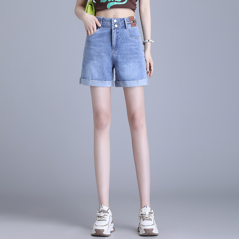 牛仔短裤女2026年新款夏季薄款小个子高腰显瘦阔腿a字热裤子