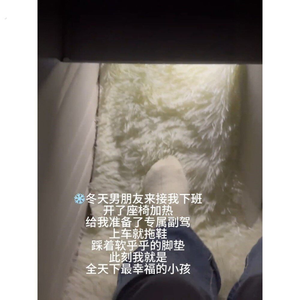 副驾驶毛绒脚垫汽车加厚地垫女朋友专用送给女朋友的专属实用礼物