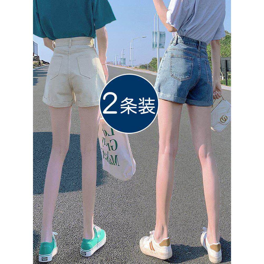高腰牛仔短裤女夏季薄款2026年新款显瘦小个子a字宽松阔腿热裤子