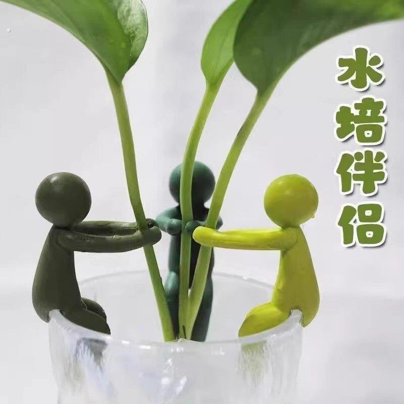 可爱小人植物支撑水培植物支架固定杯沿植物培育小人固定位置