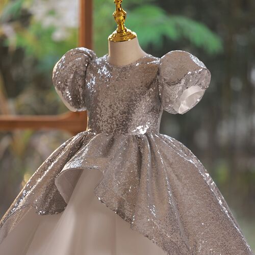 儿童主持人礼服女童花童生日公主裙小女孩轻奢小众高端钢琴演出服