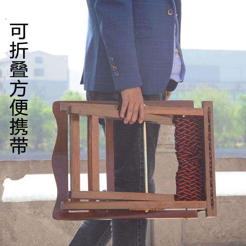 马扎实木山东靠背椅子红檀休闲户外老人马札凳原折叠可携式木头厂图片