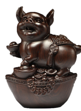 黑檀木雕十二生肖摆件一套实木质鼠牛虎兔龙蛇马羊猴鸡狗猪工艺品