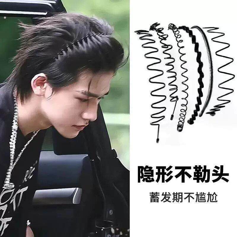 男士发箍隐形压发背头男生波浪发箍碎发发箍洗脸运动专用发夹发捆