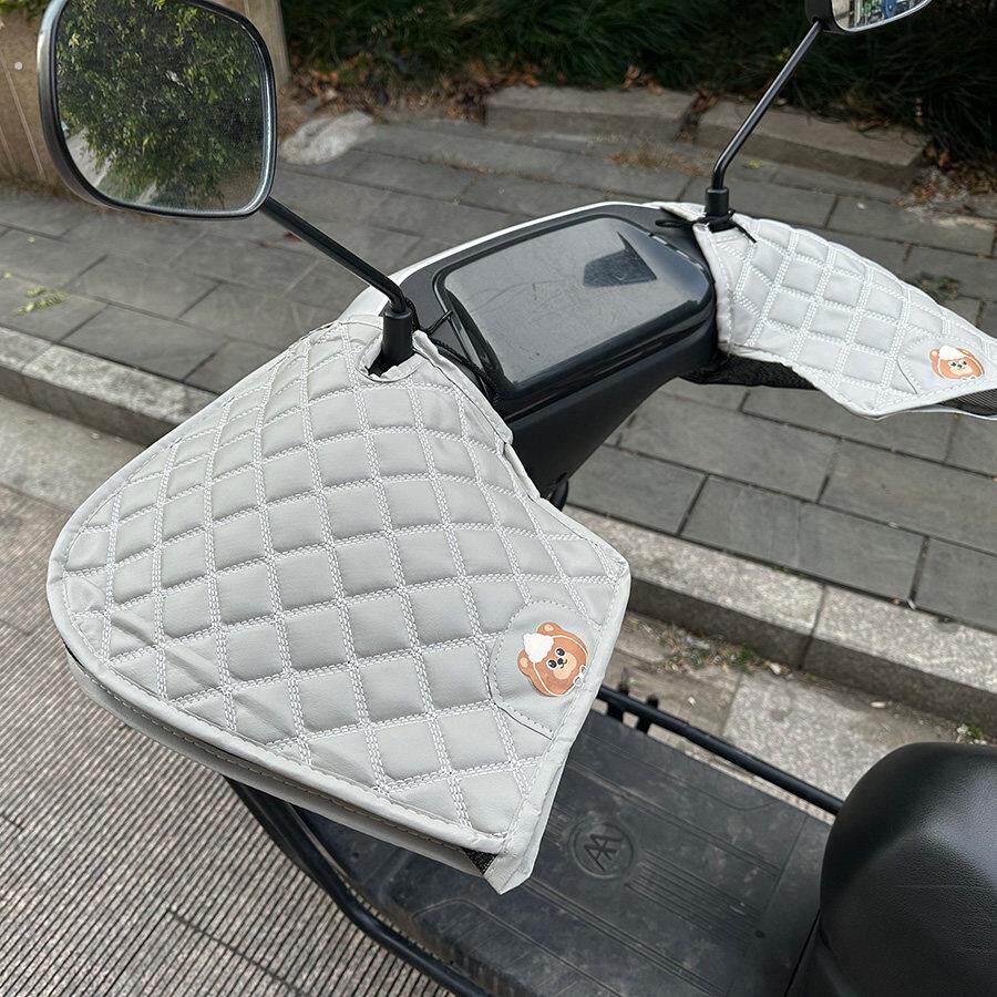 夏季电动脚踏车防嗮车把套踏板机车防水手把套骑行隔热遮阳手罩