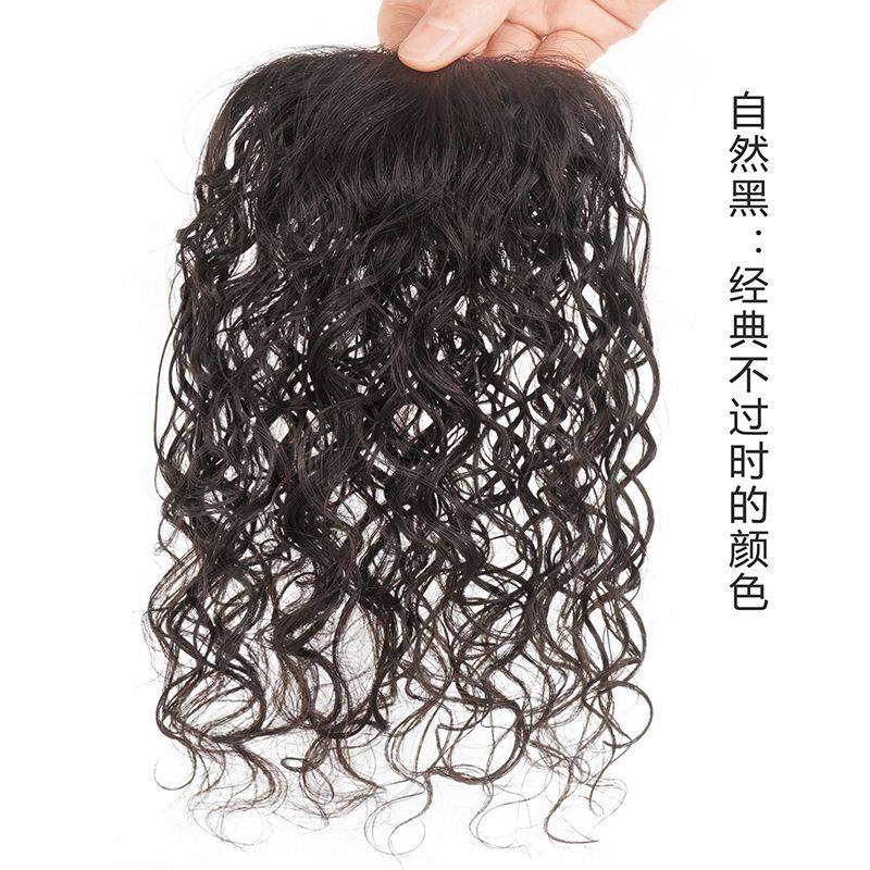 一片真发手织款羊毛卷假发片卷发全真人发增厚发量蓬松隐形垫发片