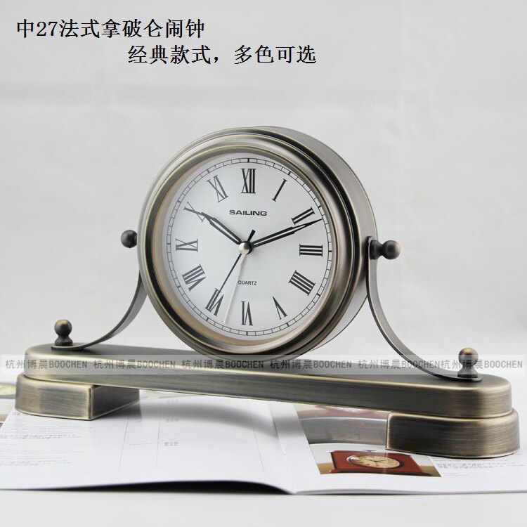 欧式静音钟表金属铁艺仿古座钟座钟创意客厅家居装饰品古典闹钟