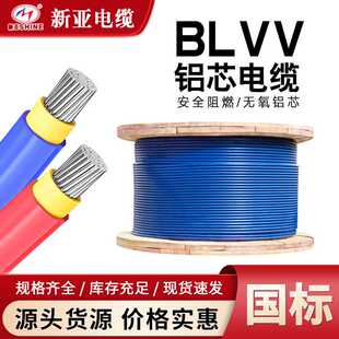 国标正品新亚光铝芯工程铝线BLVV10/16/25/35平方单芯双皮铝电线