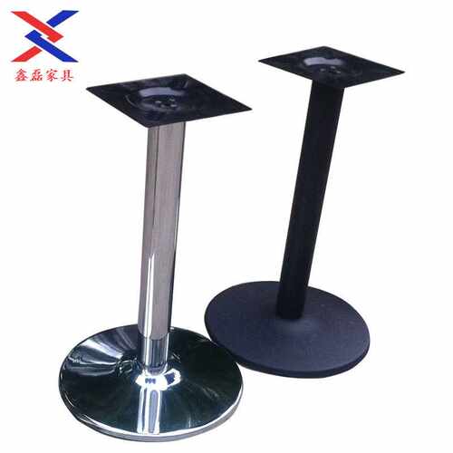 底座拆装桌脚电镀磨砂黑色圆盘方盘吧桌桌腿餐台吧桌脚 餐桌支架