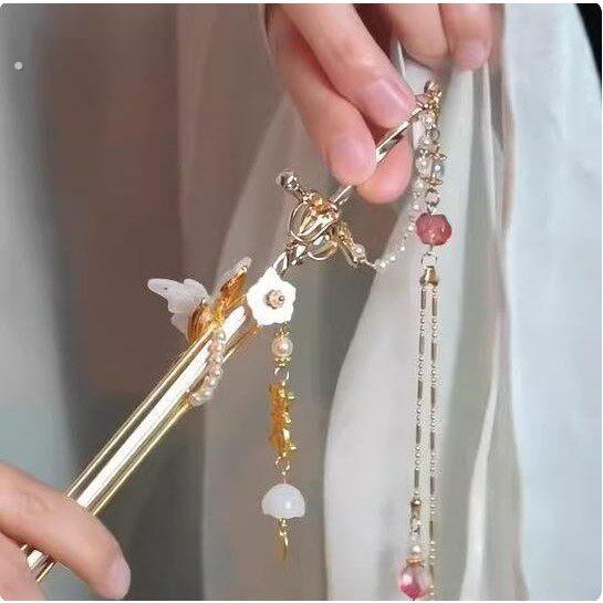 藏剑簪清冷新中式剑簪发簪高级古风盘发簪子步摇流苏汉服发饰头饰