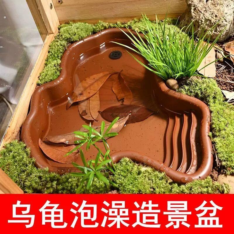 厂家乌龟泡澡盆加厚食盆水盆巴西龟陆龟水龟饲养箱宠物水族爬宠造