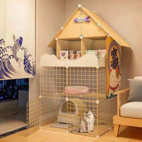 猫笼子家用室内猫咪别墅猫房小型带厕所一体超大自由空间猫舍猫窝