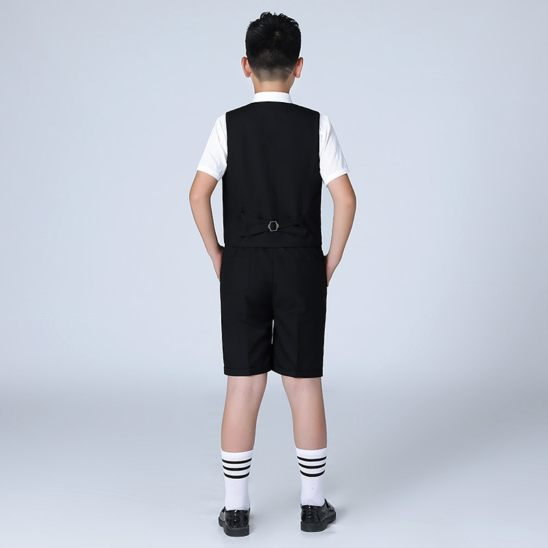 胖童西服套装男童加肥加大春夏马甲短裤西装中大童钢琴主持礼服