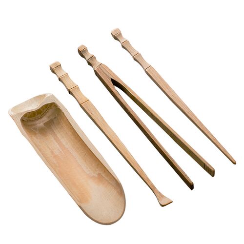 竹节茶道六君子四件套手工竹制茶则茶针茶夹茶拨茶道功夫茶具配件