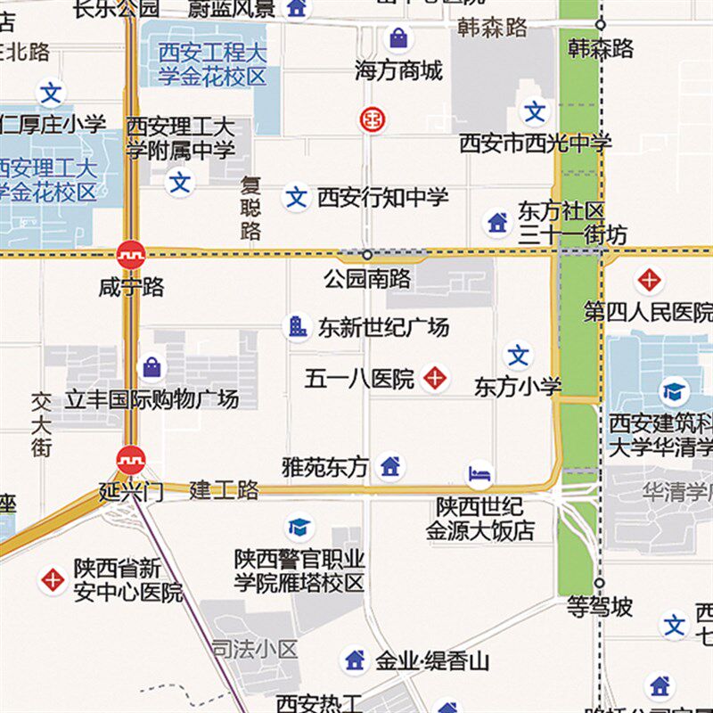 2021新款西安市城区地图办公室挂图高清防水墙壁装饰实物推荐定制